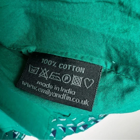 Emily and Fin Skirt Boat Nautical Green High Waist Pleated Pockets Retro Size L - Picture 9 of 13